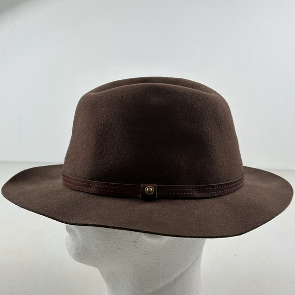 Rag & Bone Womens Floppy Brim Wool Hat‎ Large Brown Fedora Leather Band Made USA main image 5